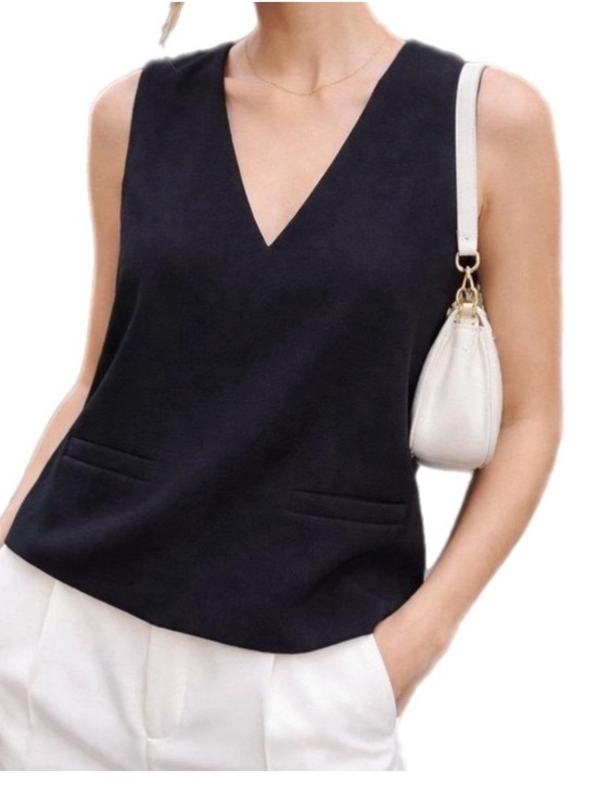 a new day Tops - A New Day Soft Women's Black V-Neck Sleeveless Blouse Size Large | NWT